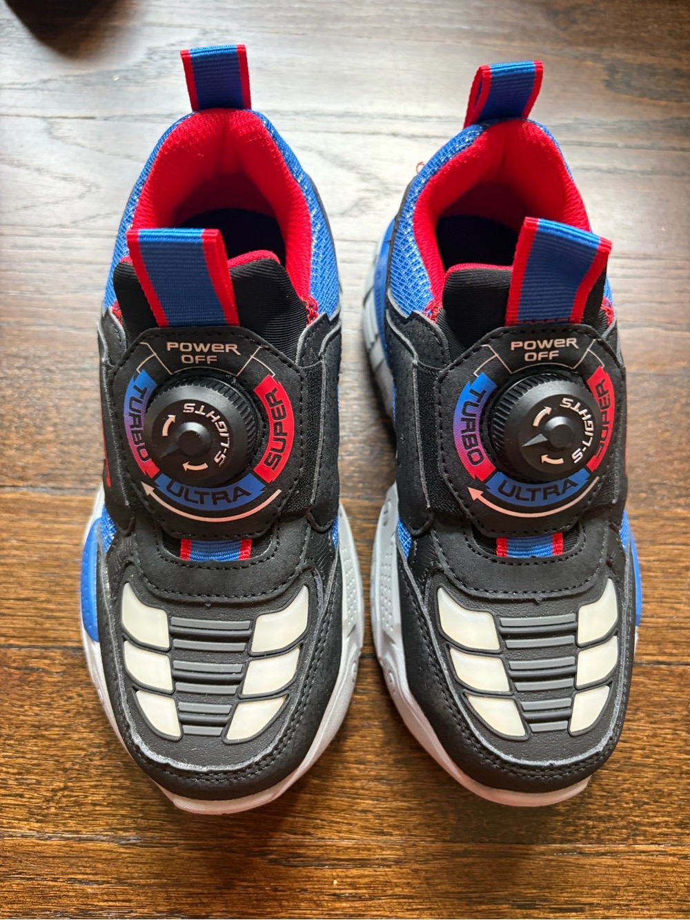 Kids Black & Blue Light-Up Athletic Skechers Sneakers sz 12.5